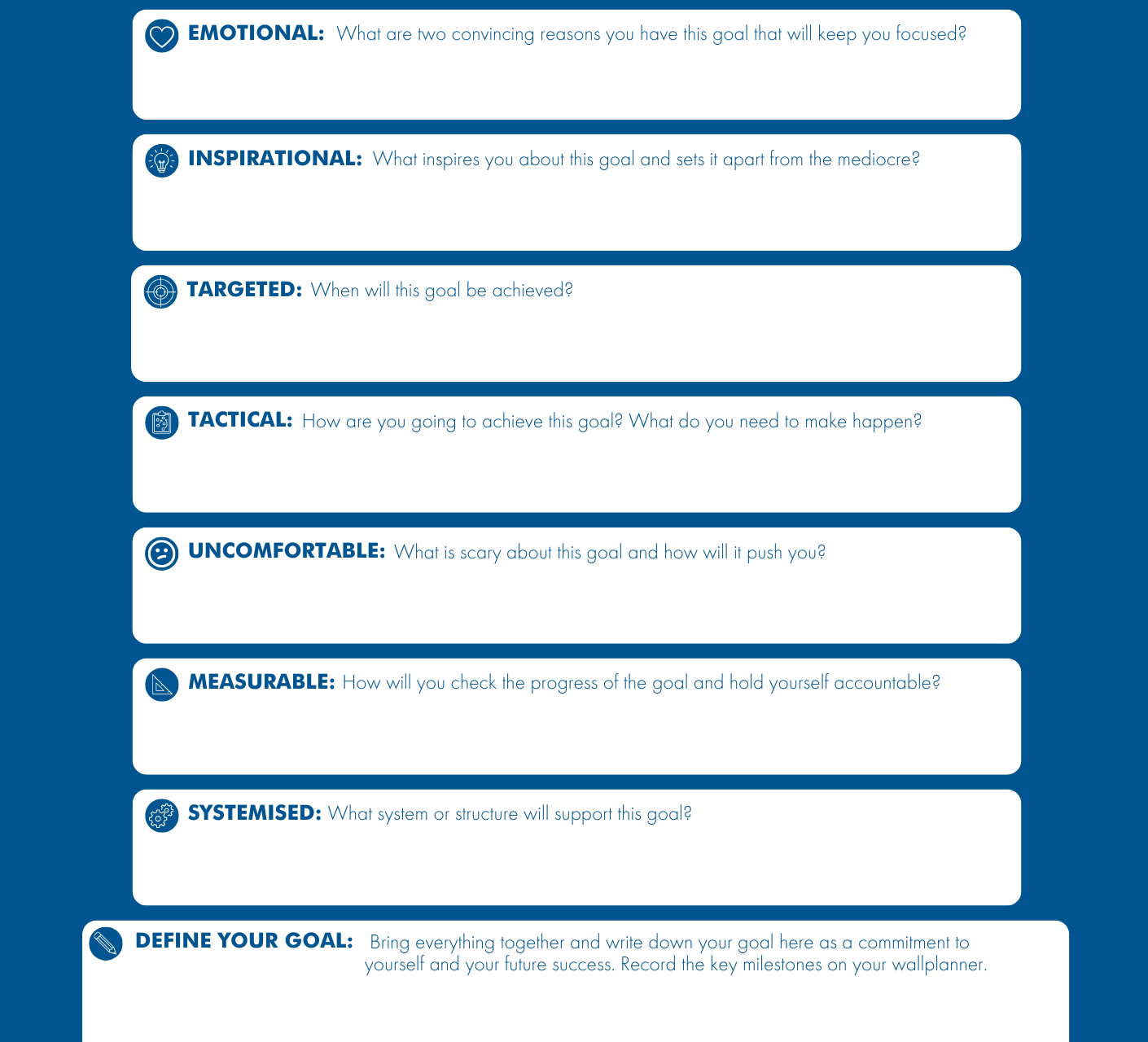 SMUTTIE Goal setting for business. an alternative to smart that sticks